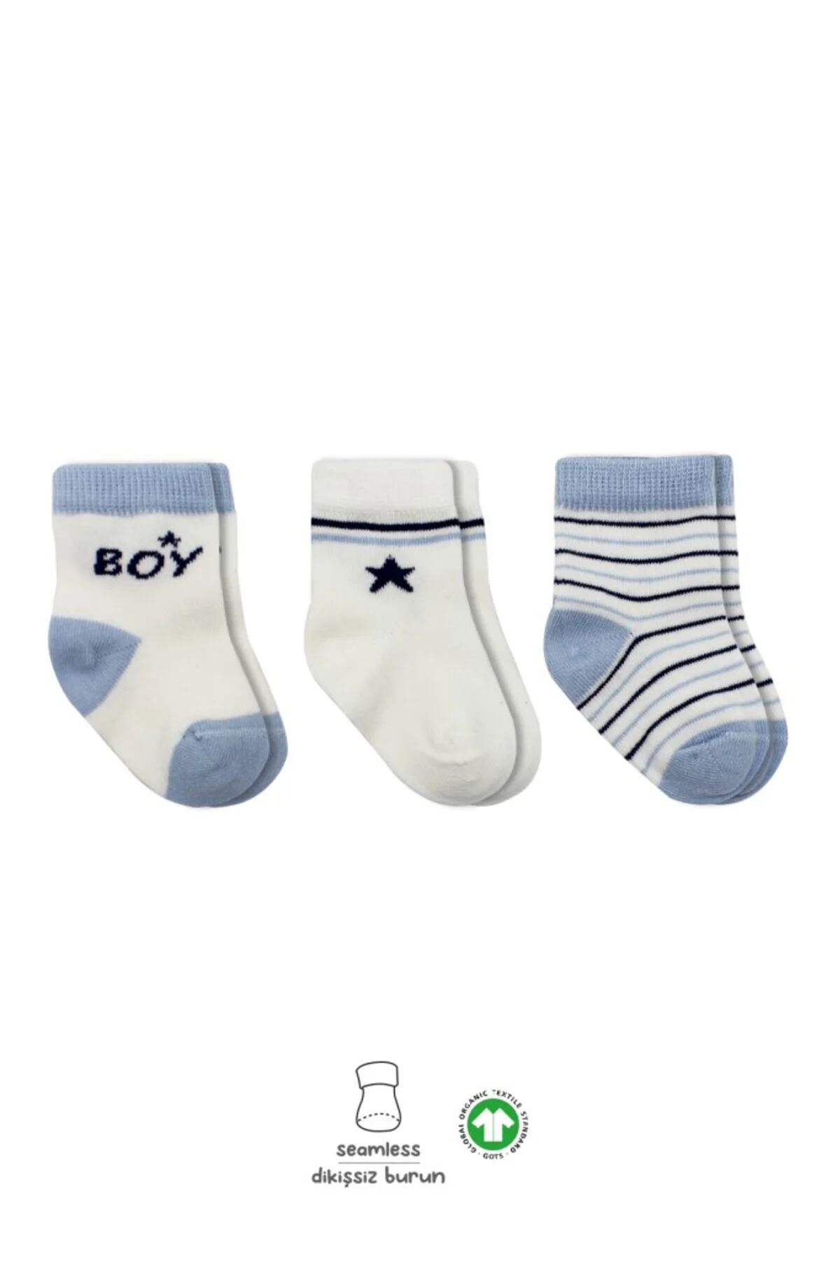 3'Lü Penye Boy And Girl Soket Çorap BS10114 Mavi