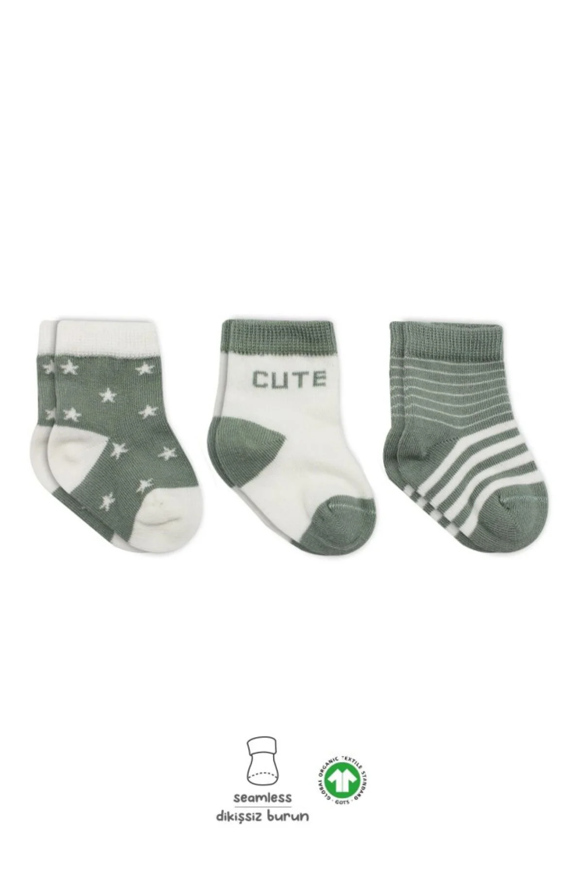 3'Lü Penye Cute Stars Soket Çorap BS10115 Nil
