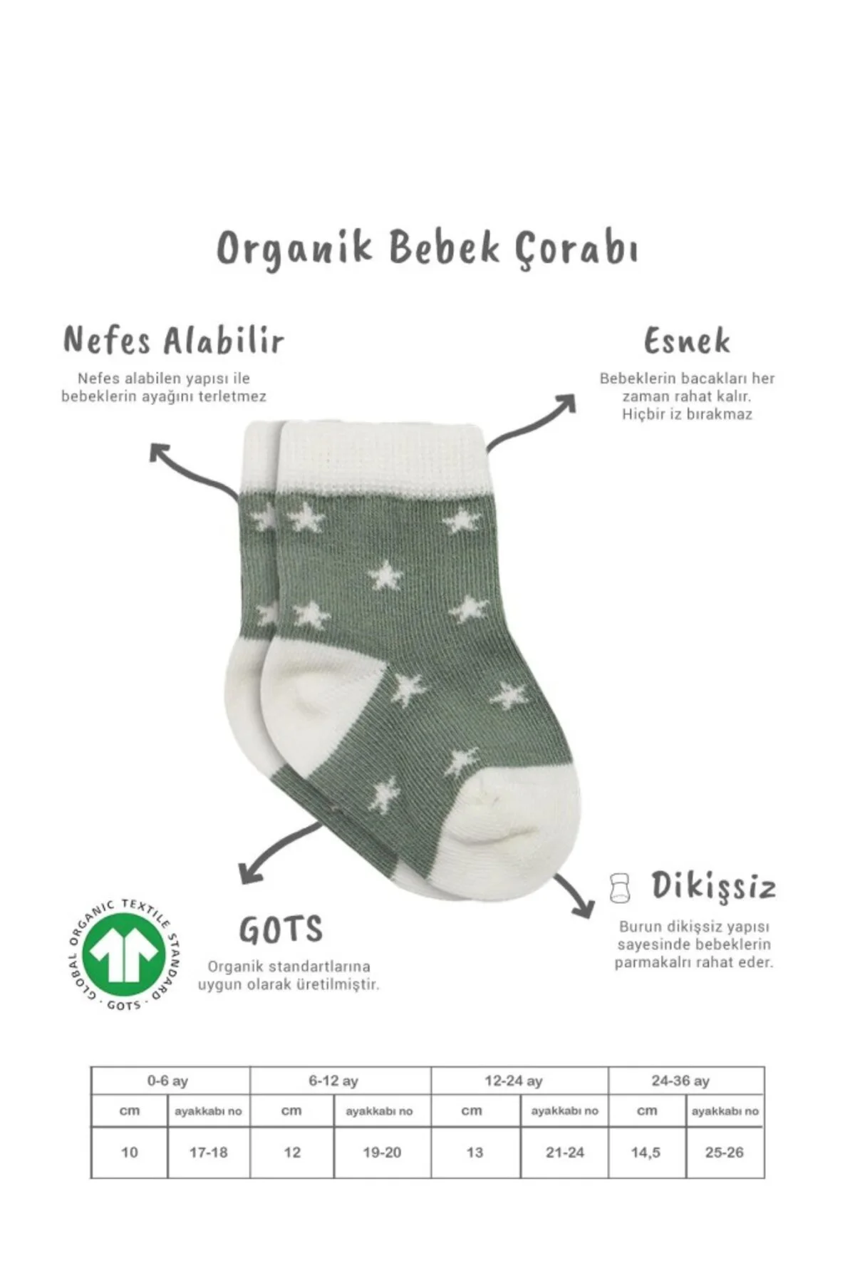 3'Lü Penye Cute Stars Soket Çorap BS10115 Nil