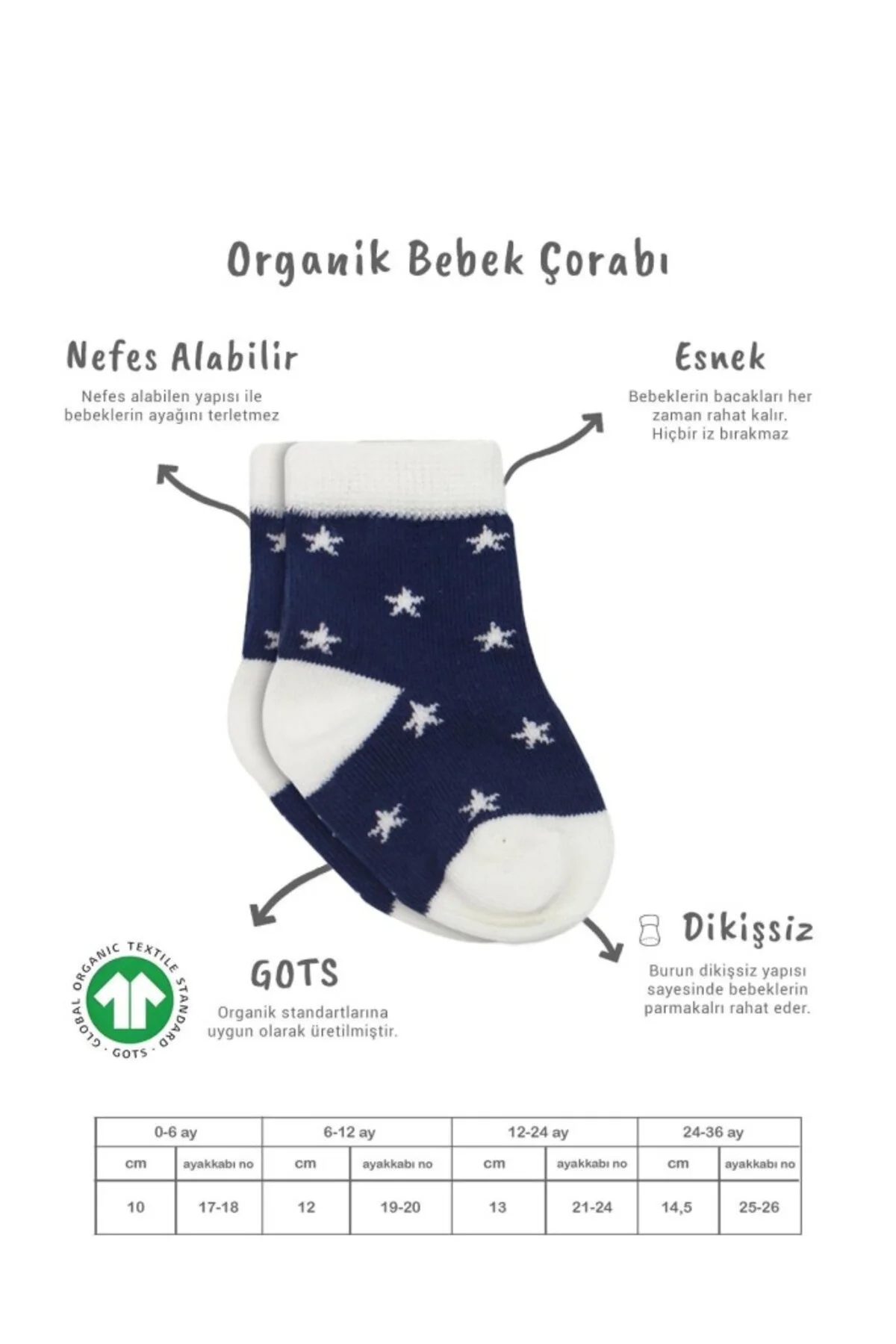 3'Lü Penye Cute Stars Soket Çorap BS10115 Lacivert