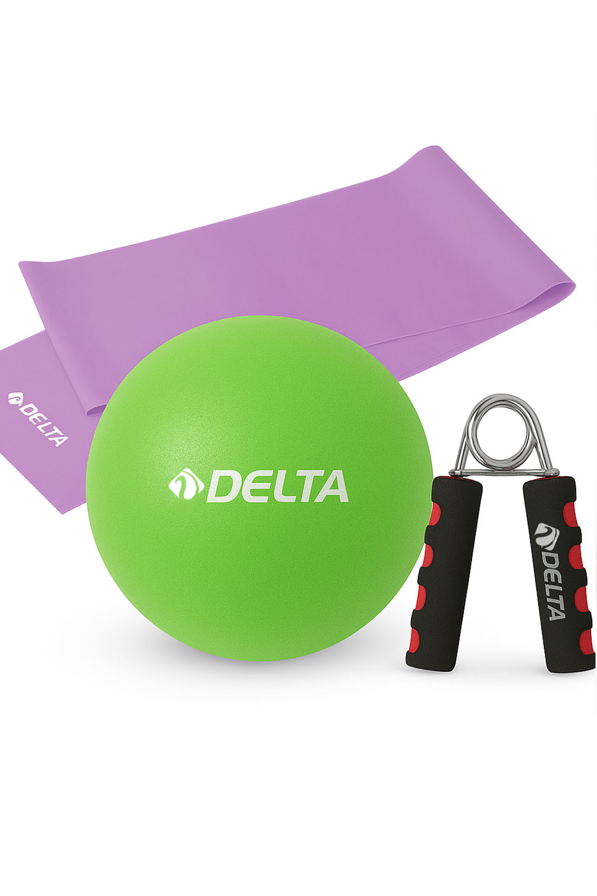 3'lü Pilates Seti – 20 cm Mini Denge Topu + 120x15 Cm Direnç Band
