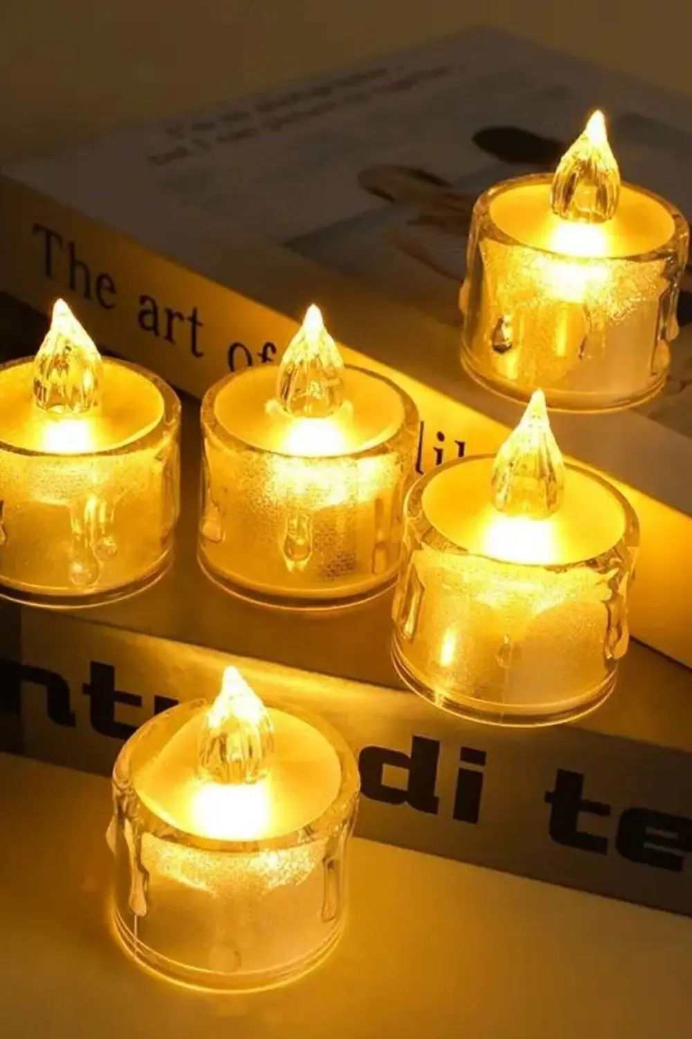 3'lü Pilli Dekoratif Simli Led Mum 5cm