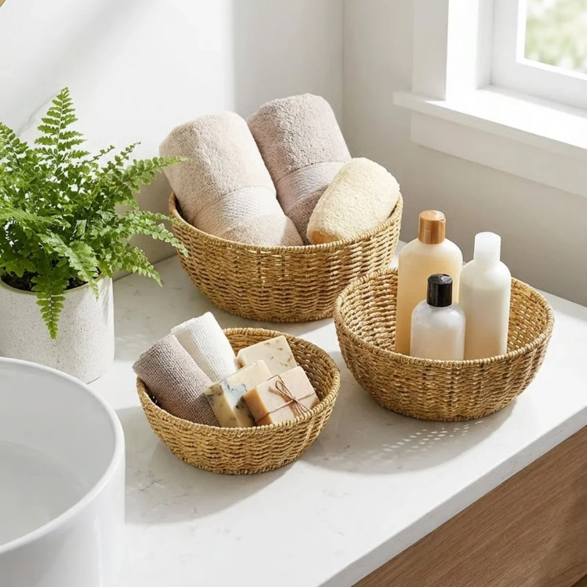 3’lü Plastik Rattan Çanak Seti – Hasır Görünümlü İç İçe Geçebilen Sunum Ve Düzenleme Kaseleri, Mutfak &amp;amp; Masaüstü Çok Amaçlı Organizer Bx40 Fiyatı, Yorumları ve Özellikleri