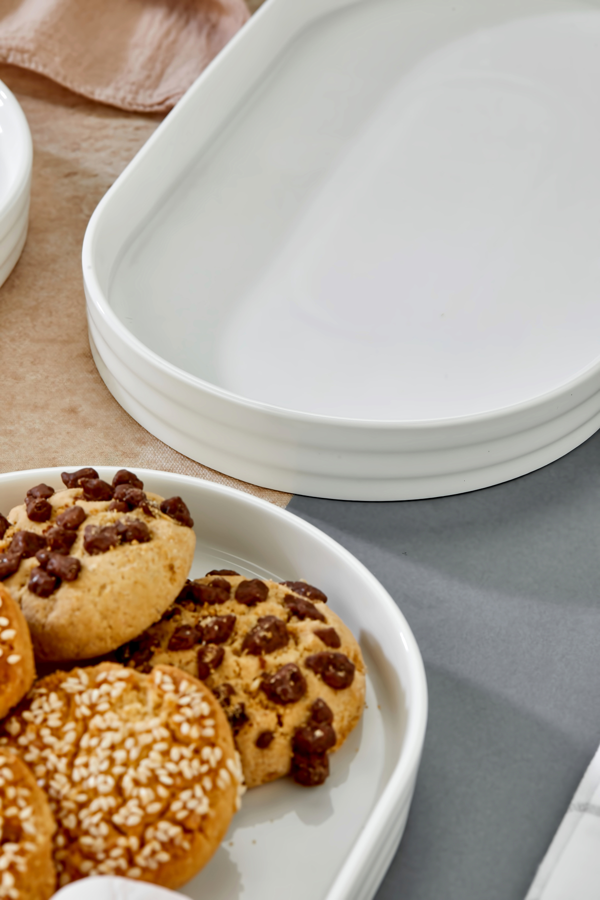 3’lü Porselen 26cm Dikdörtgen Servis ve Sunum Tabağı ”