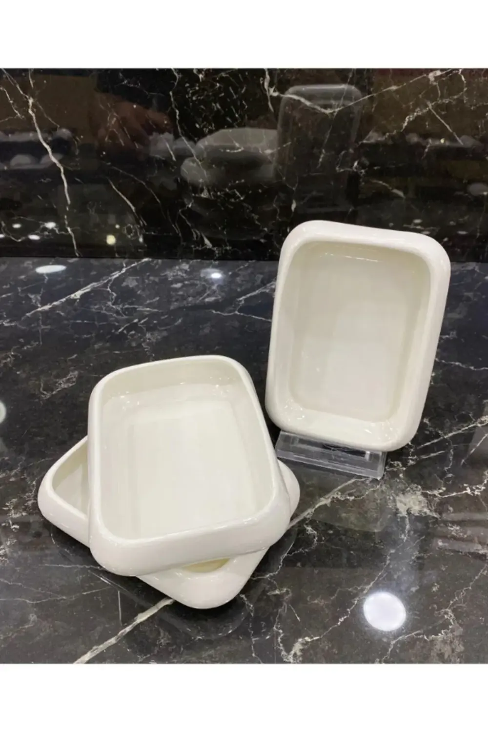 3'LÜ PORSELEN ÇOK AMAÇLI SUNUM TABAĞI 13X9.4X2.7(h) cm