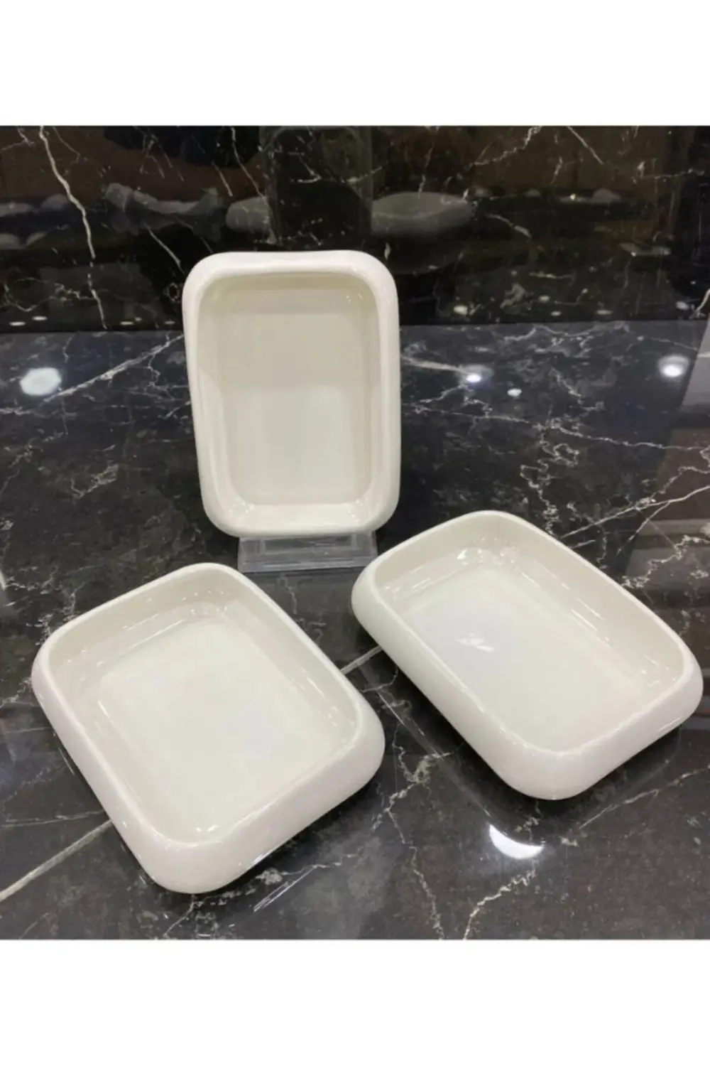 3'LÜ PORSELEN ÇOK AMAÇLI SUNUM TABAĞI 13X9.4X2.7(h) cm