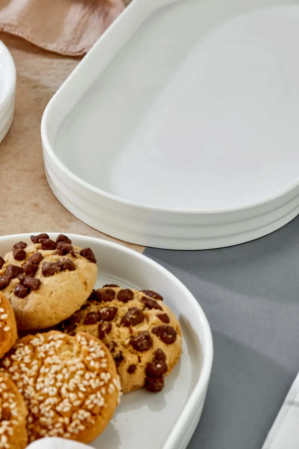 3’lü Porselen Dikdörtgen Servis ve Sunum Tabağı 26x15 cm”