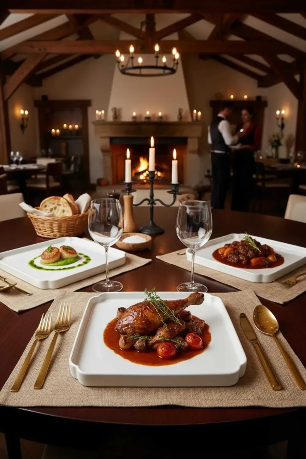 3’lü Porselen Kare Servis ve Sunum Tabağı Seti 23x23 cm – Şık Kah