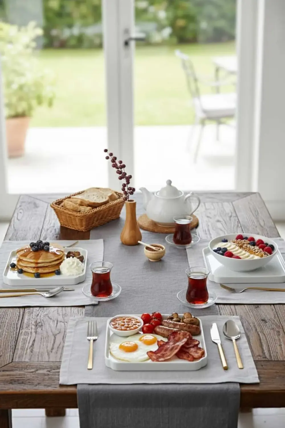 3’lü Porselen Kare Servis ve Sunum Tabağı Seti 23x23 cm – Şık Kah