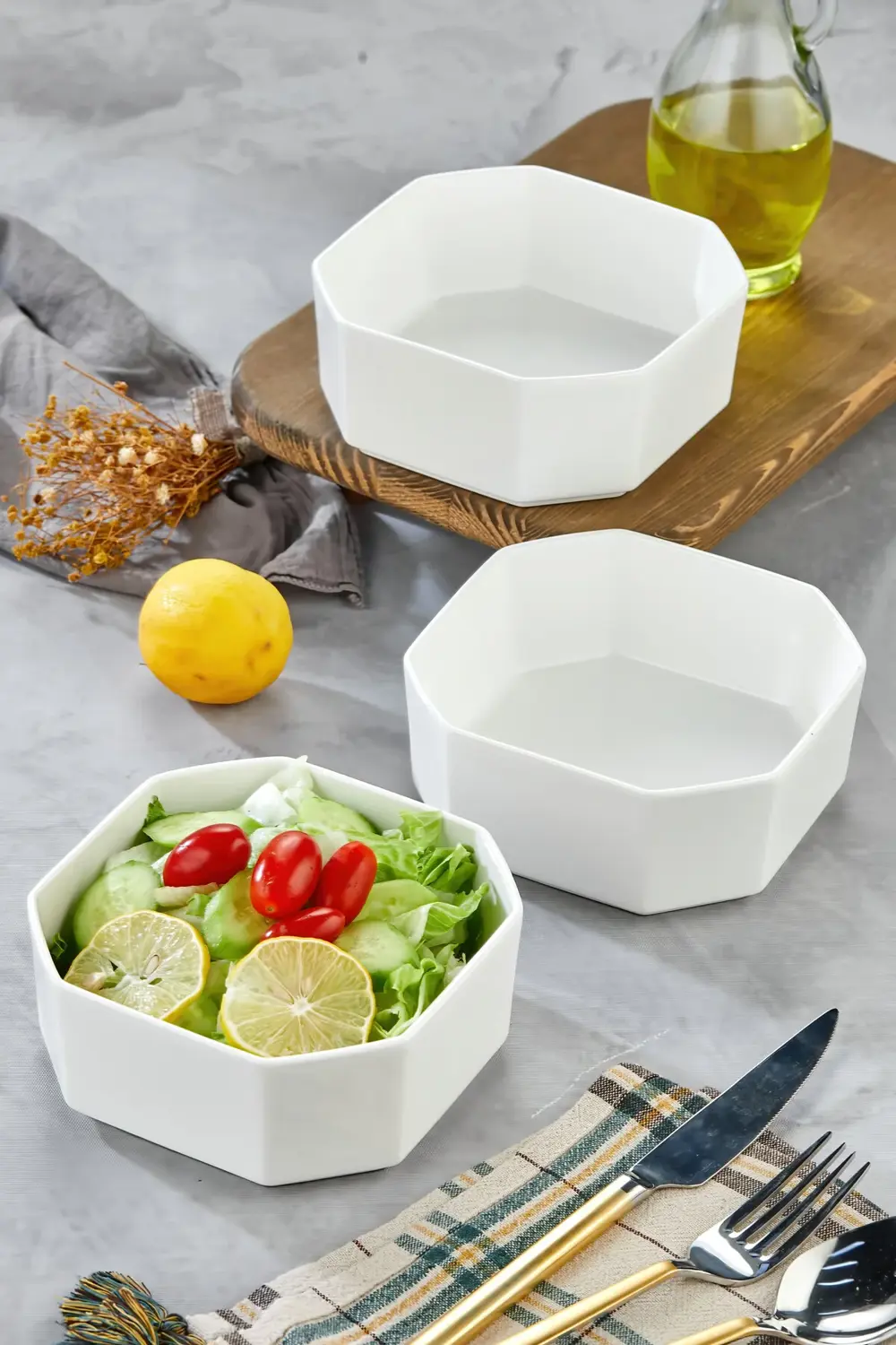 3’lü Porselen Salata ve Servis Kasesi Seti 14,4x5,8 cm – Şık Tasa