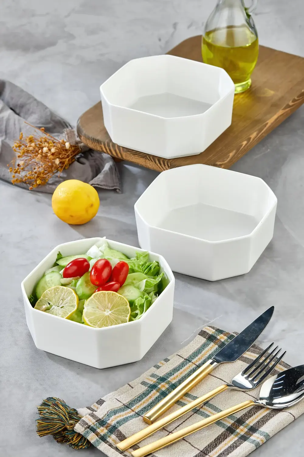 3’lü Porselen Salata ve Servis Kasesi Seti 14,4x5,8 cm – Şık Tasa