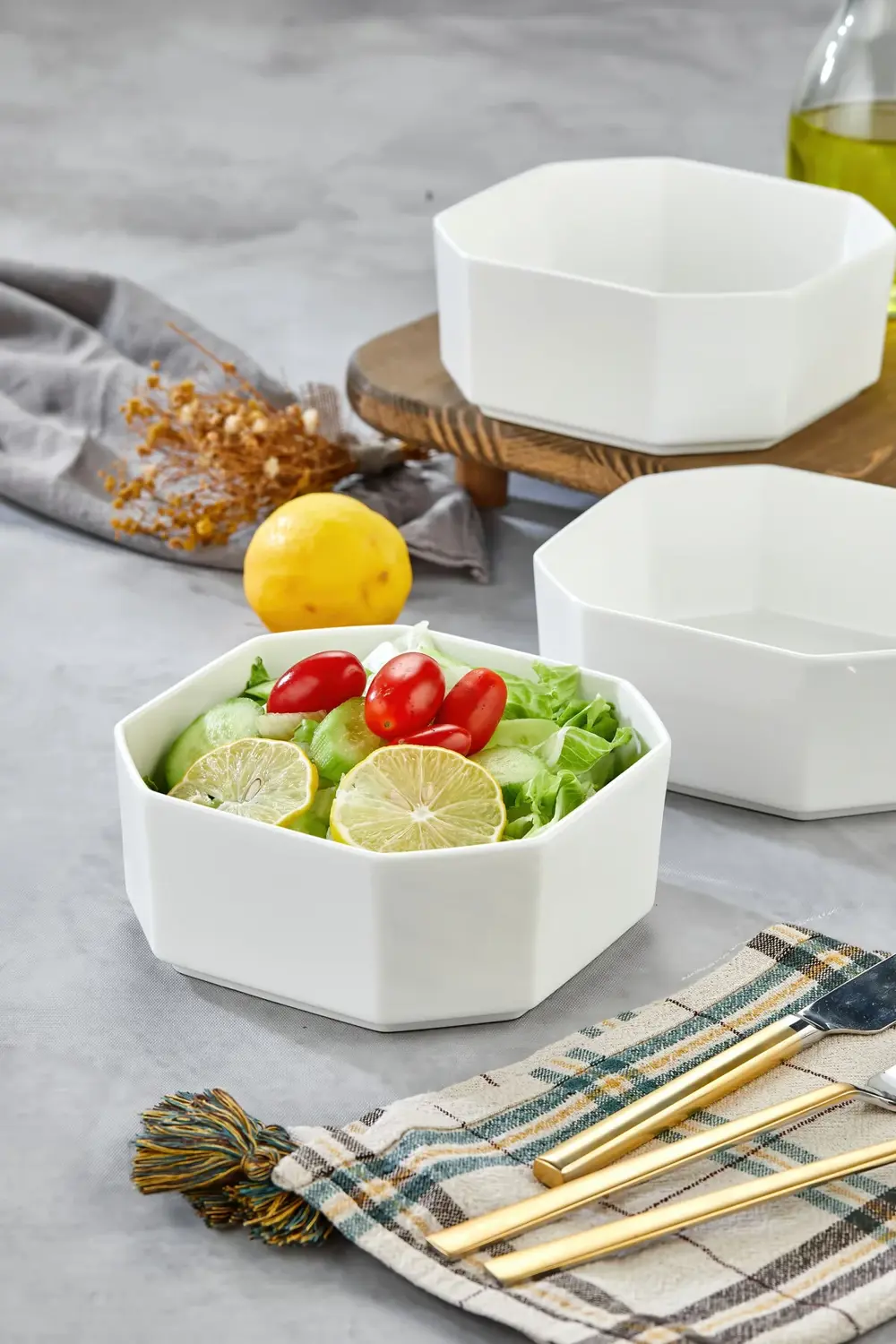 3’lü Porselen Salata ve Servis Kasesi Seti 14,4x5,8 cm – Şık Tasa