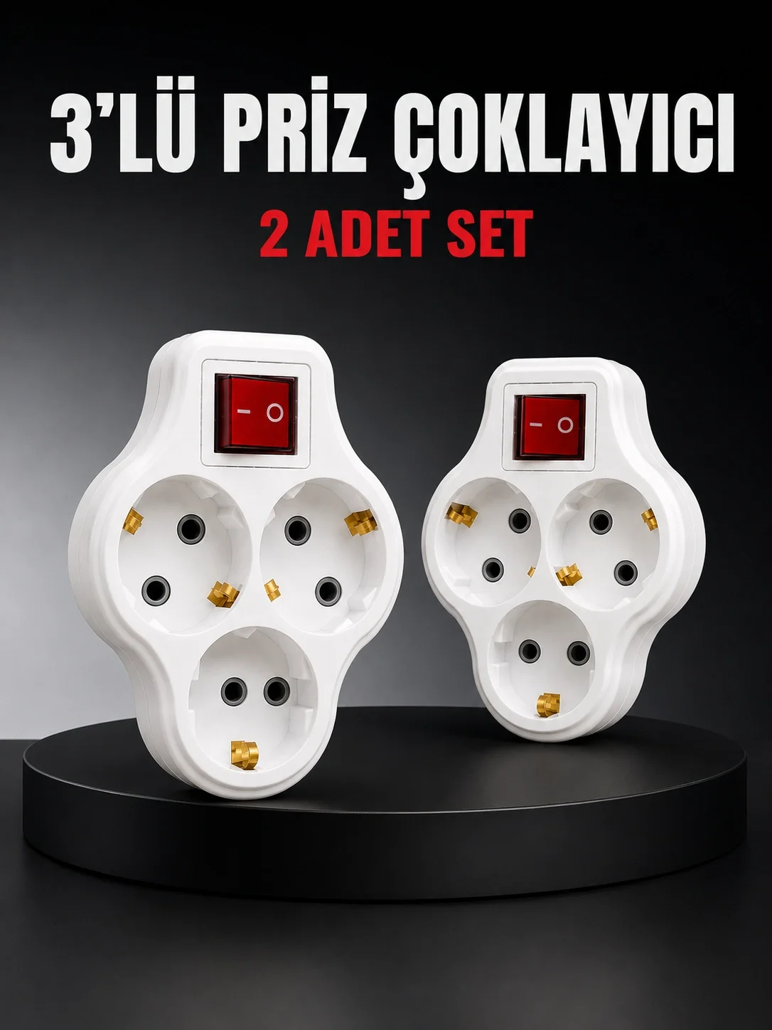 3’lü Priz Çoklayıcı 2 Adet Set Anahtarlı Kablosuz Duvar Tipi Priz Çoğaltıcı 3’lü Priz Çoklayıcı 2 Adet Set Anahtarlı Kablosuz Duvar Tipi Priz Çoğaltıcı