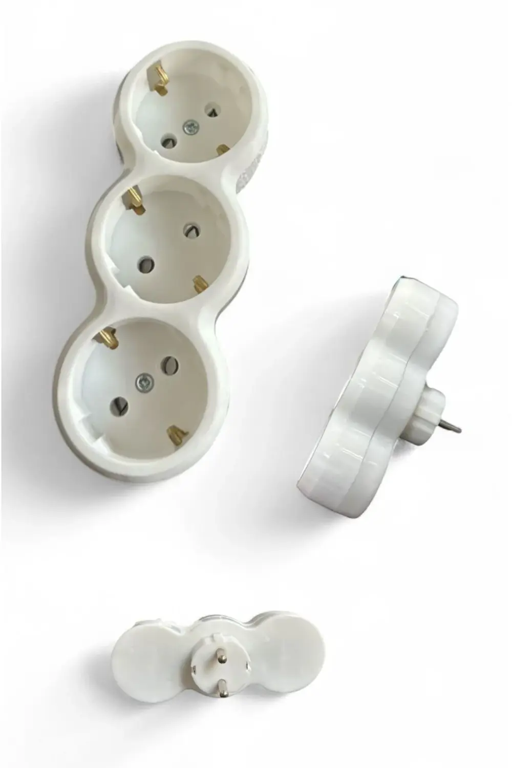 3’lü Priz Çoklayıcı – Yanmaz Malzemeden, Beyaz Renk