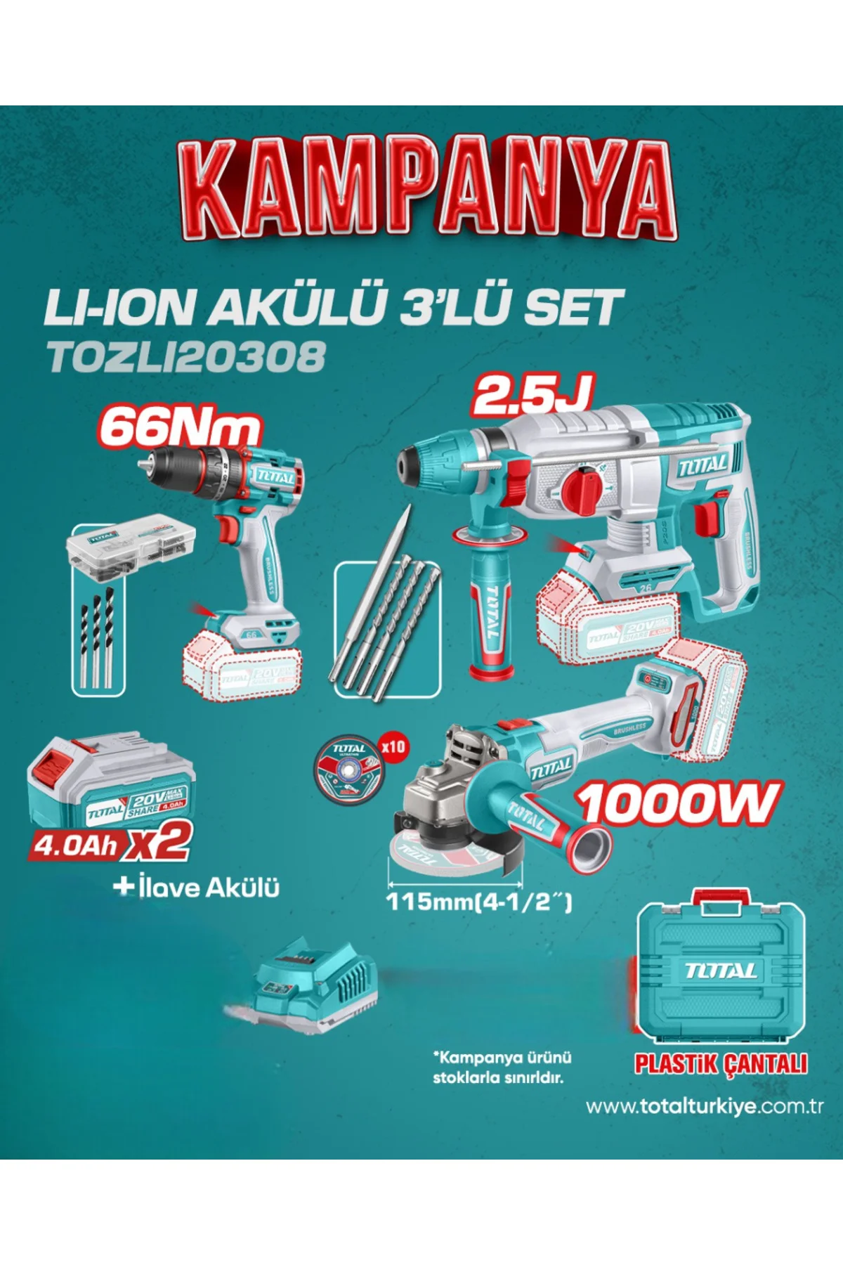 3LÜ PROFESYONEL AKÜLÜ DARBELİ MATKAP SET 3LÜ PROFESYONEL AKÜLÜ DARBELİ MATKAP SET