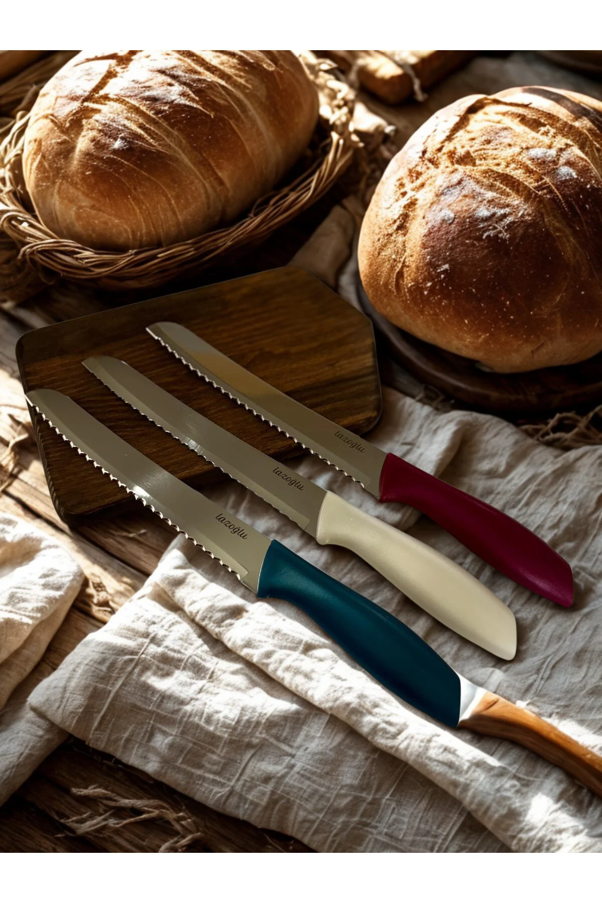 3LÜ RENKLİ EKMEK BIÇAĞI