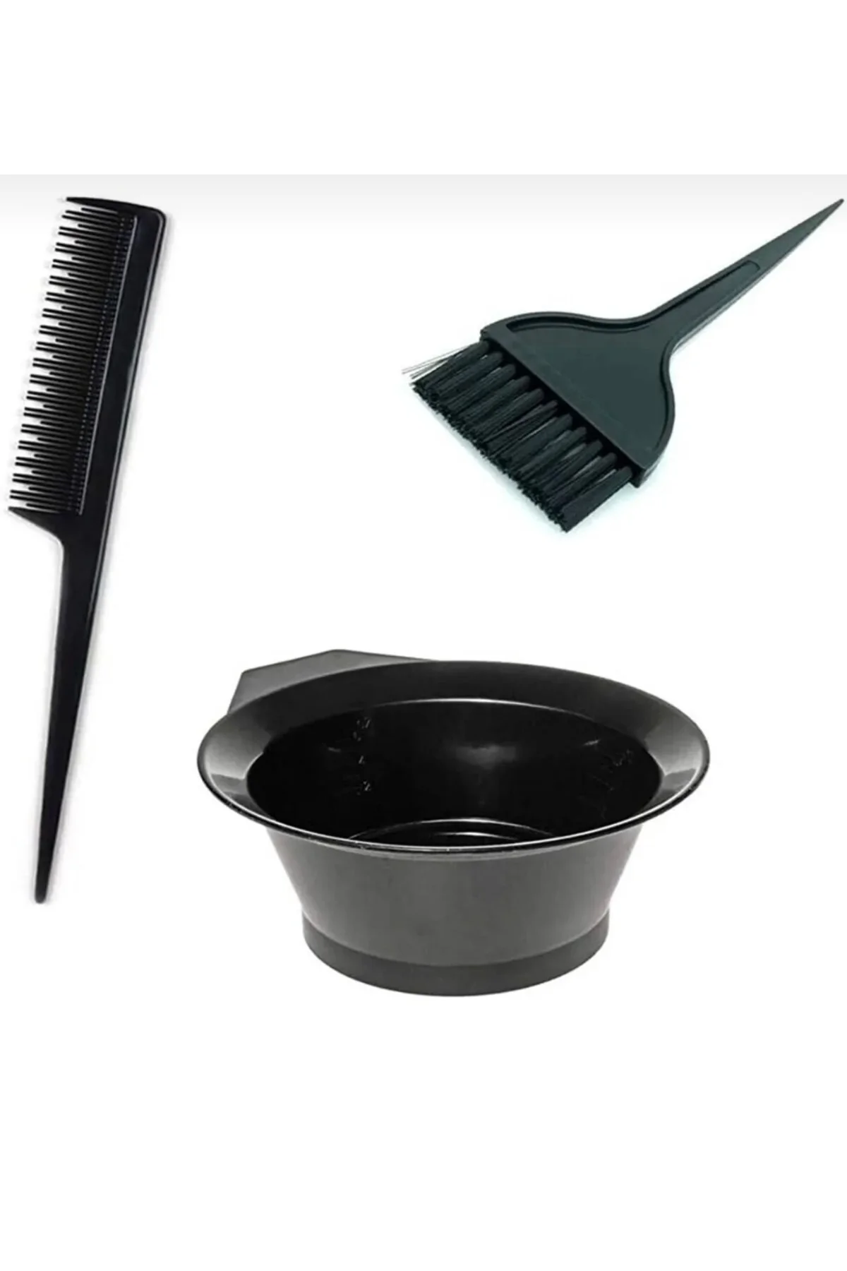 3’lü Saç Boyama Seti | Boya Kabı, Fırça Ve Saç Ayırma Tarağı – Ev
