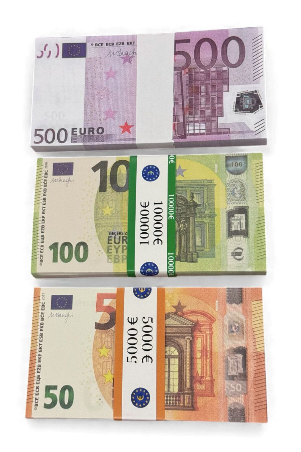 3’lü Şaka ve Düğün Atma Parası Seti – 500 €, 100 € ve 50 € Oyun P