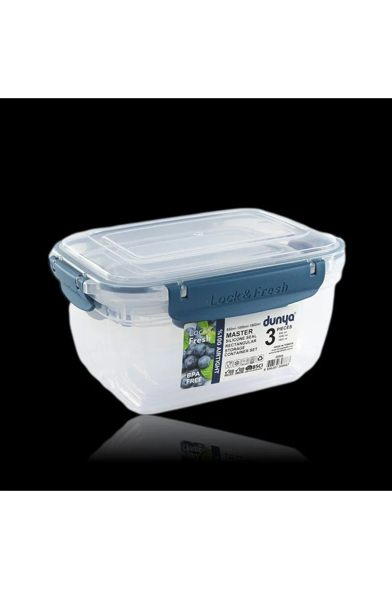 3'lü Saklama Kabı Seti 550-1000-1800 Ml - BPA İçermeyen Kapaklı Yemek Kutusu Fiyatı, Yorumları ve Özellikleri