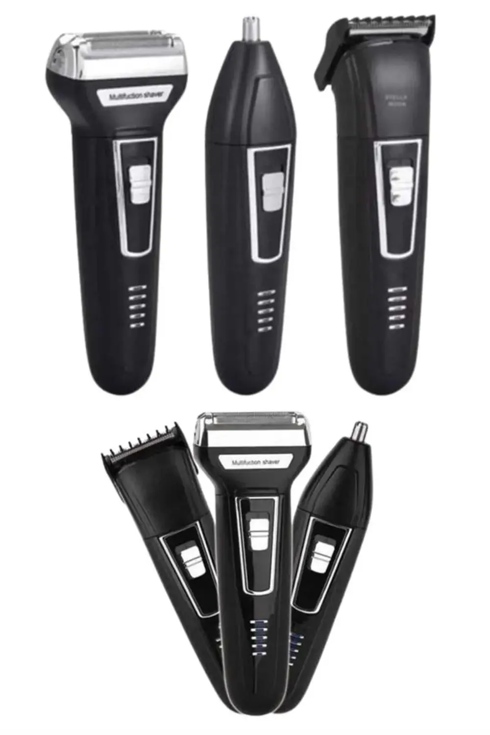3'lü Set Saç Sakal Kesme Traş Makinesi Burun Kılı Alma Tıraş Maki