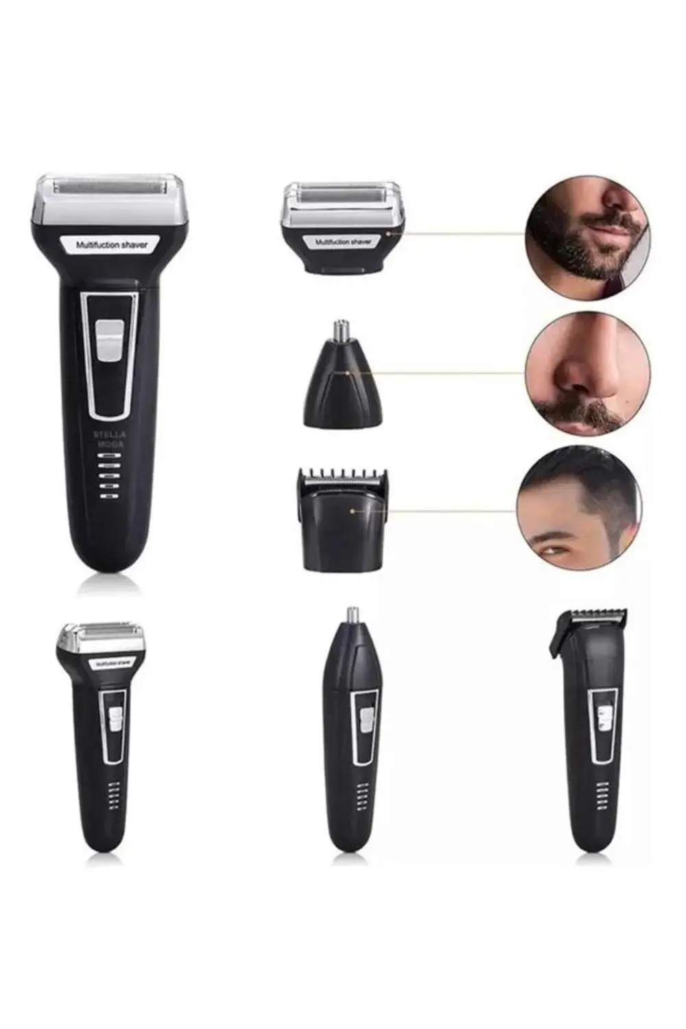 3'lü Set Saç Sakal Kesme Traş Makinesi Burun Kılı Alma Tıraş Maki