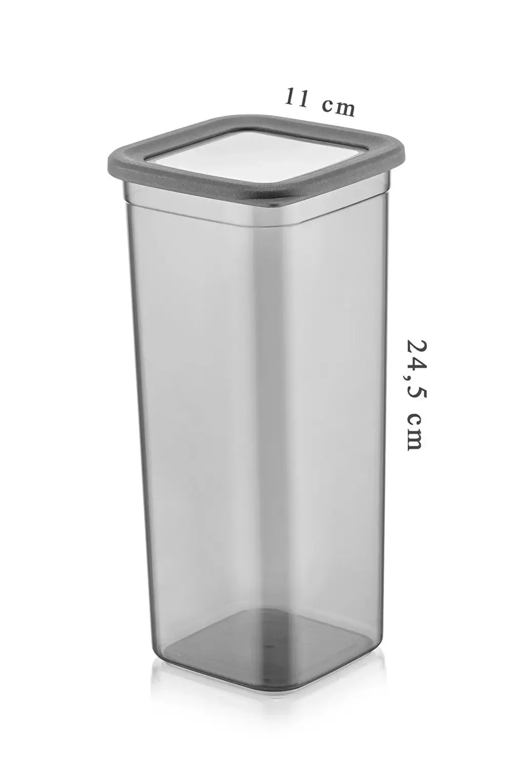 3'lü Set Sızdırmaz Kapaklı Kare Erzak Saklama Kabı 3x1900 Ml Antr