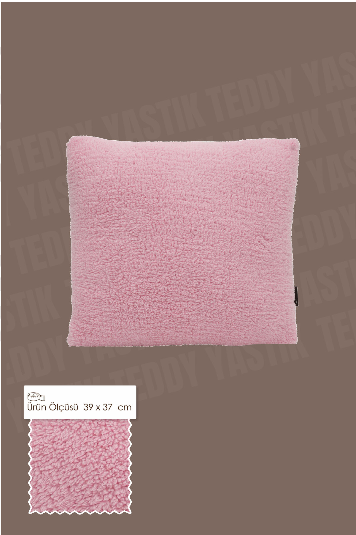 Mordesign 3'Lü Set, Teddy Kumaş Yumuşak Dokulu Dekoratif Yastık, Dolgulu He