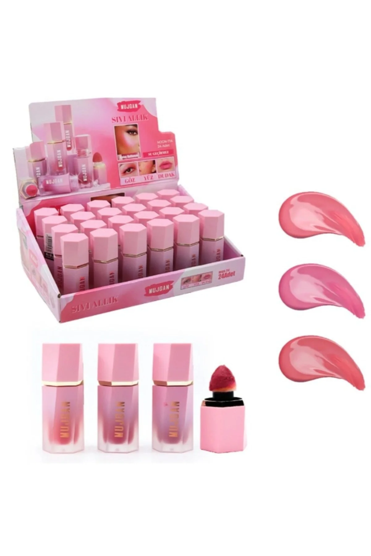 3'lü Sıvı Krem Allık Seti - Lip And Cheek