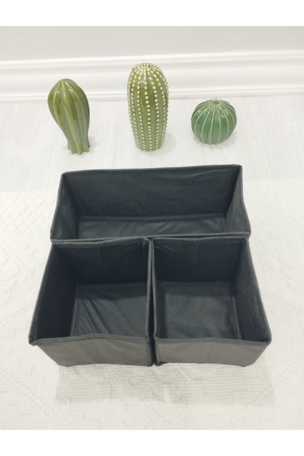 3'lü Siyah Çekmece Içi Düzenleyici Organizer Set - Çok Amaçlı Dol
