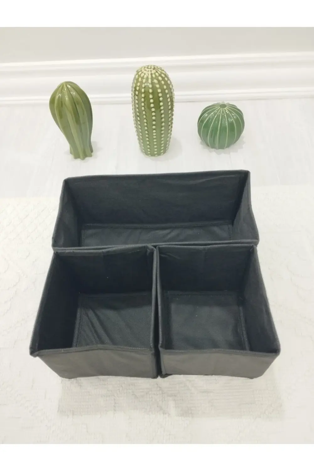 3'lü Siyah Çekmece Içi Düzenleyici Organizer Set - Çok Amaçlı Dol