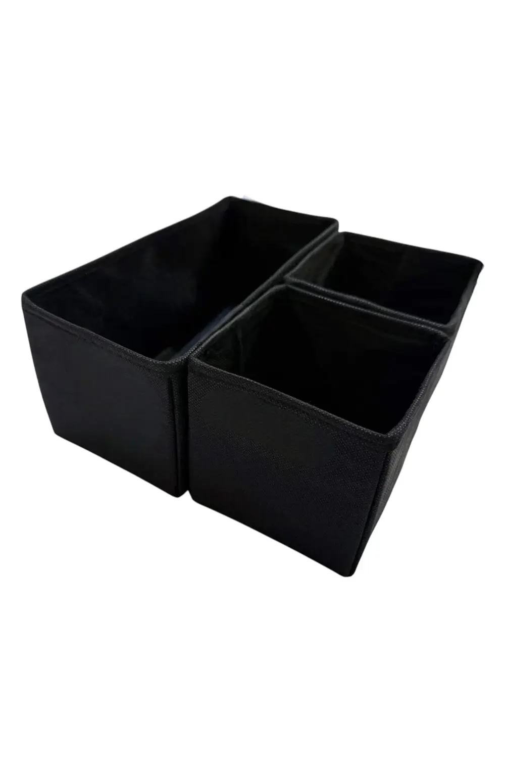 3'lü Siyah Çekmece Içi Düzenleyici Organizer Set - Çok Amaçlı Dol