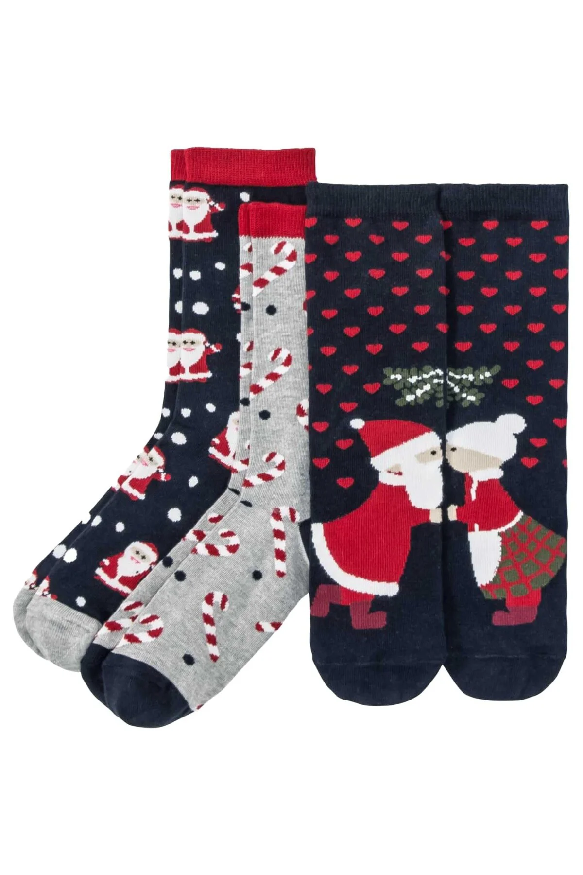 3'lü Tatlı Noel Çorapları, Noel baba, Noel anne, Noel şekeri, Yeni Yıl Hediyesi, Christmas He