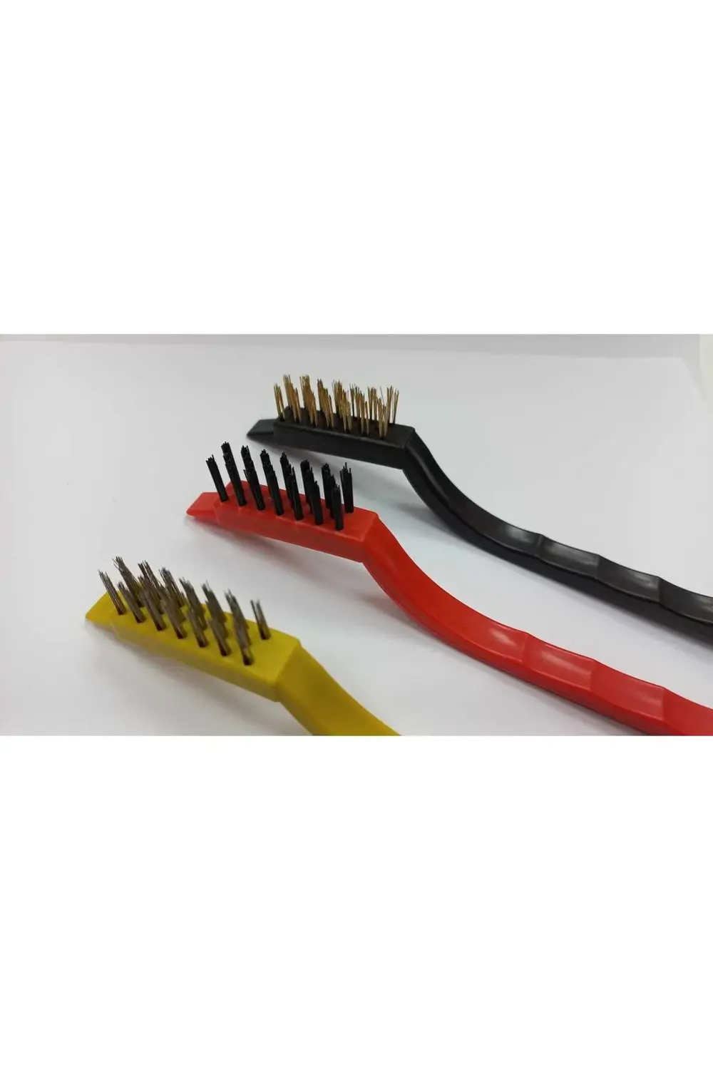 3'lü tel fırça seti pirinç-naylon-çelik fırça