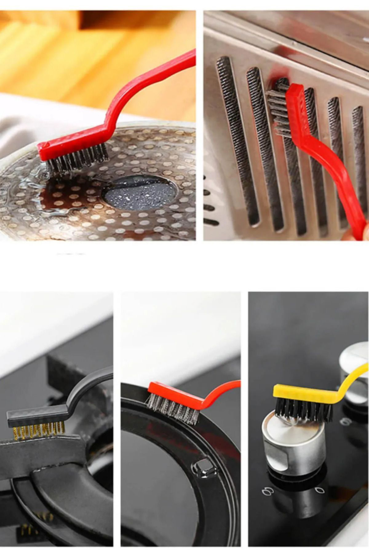 3’lü Tel ve Pas Sökme Fırça Seti – Metal, Naylon ve Pirinç Kıllı 