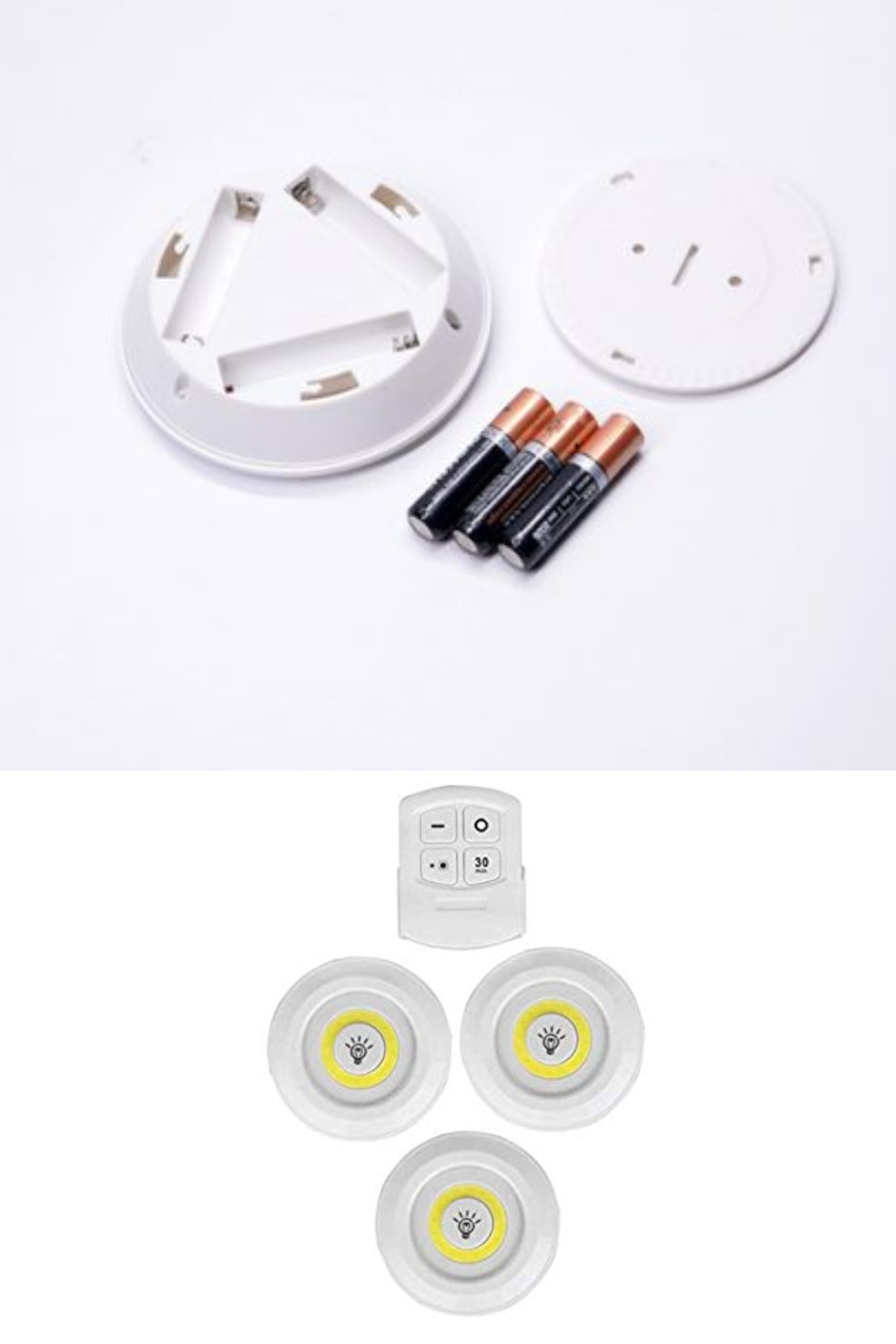 3lü Uzaktan Kumandalı Yapışkanlı Kablosuz Led Spot Lambalar (4490