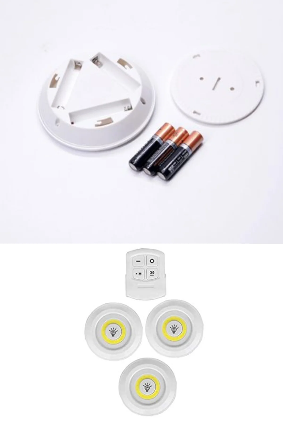 3lü Uzaktan Kumandalı Yapışkanlı Kablosuz Led Spot Lambalar GO506