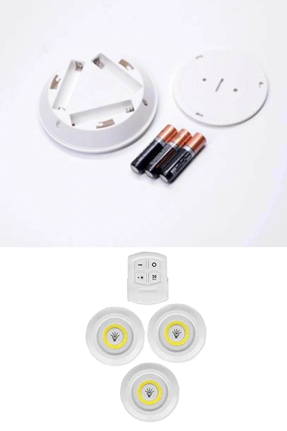 3Lü Uzaktan Kumandalı Yapışkanlı Kablosuz Led Spot Lambalar - Görsel 5