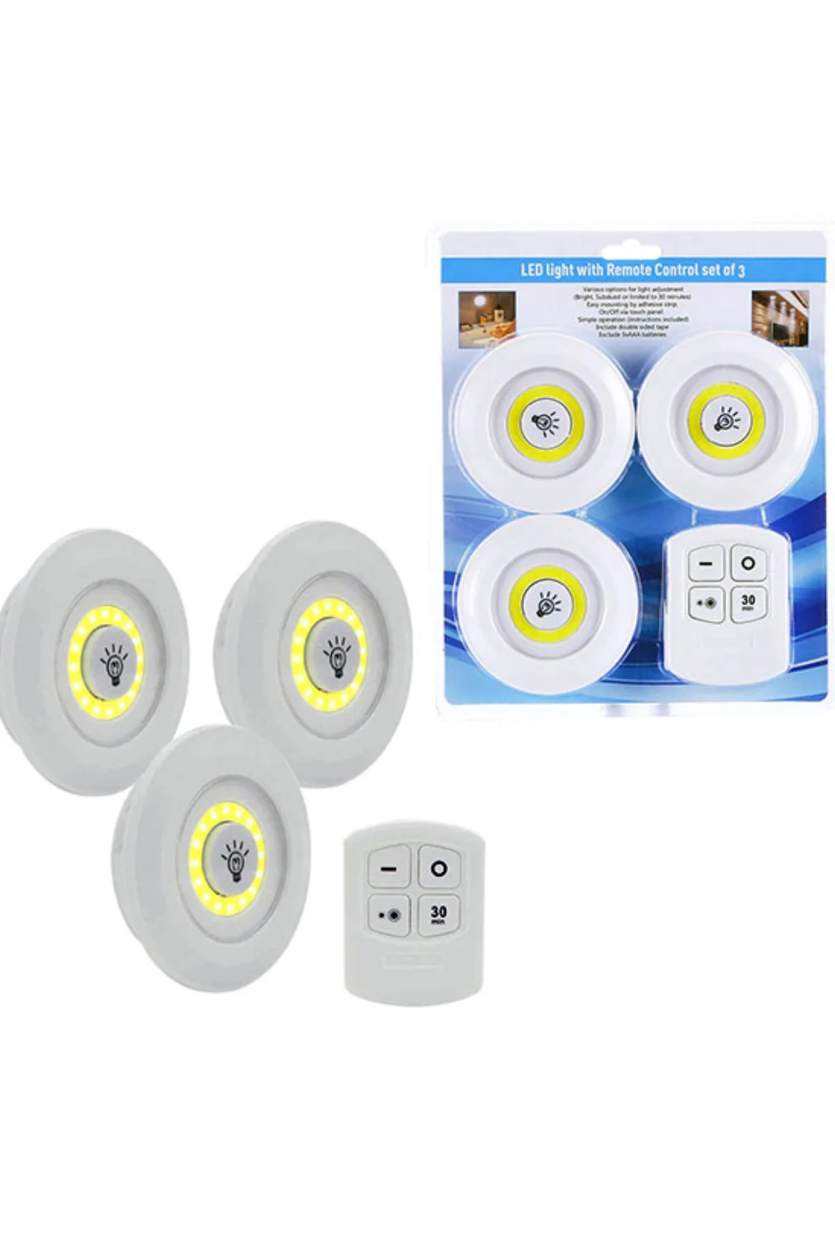 3lü Uzaktan Kumandalı Yapışkanlı Kablosuz Led Spot Lambalar Bx40 Fiyatı, Yorumları ve Özellikleri