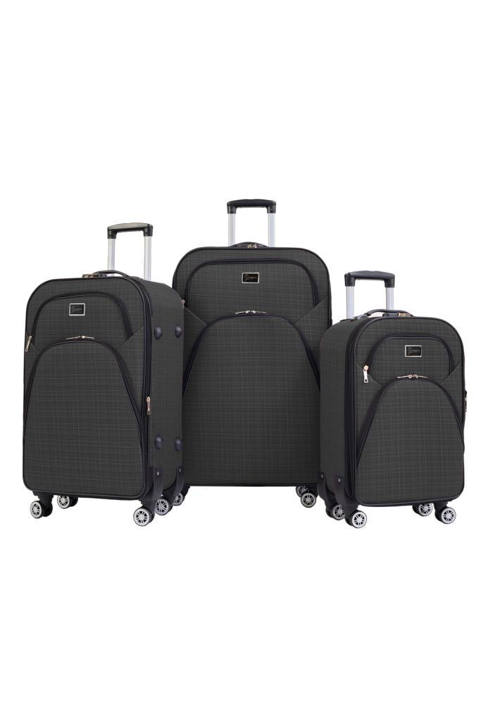 Louisiana Polo 3'Lü Valiz Seti 4 Teker Kumaş Valiz Antrasit 1081 Louisiana Polo 3'Lü Valiz Seti 4 Teker Kumaş Valiz Antrasit 1081