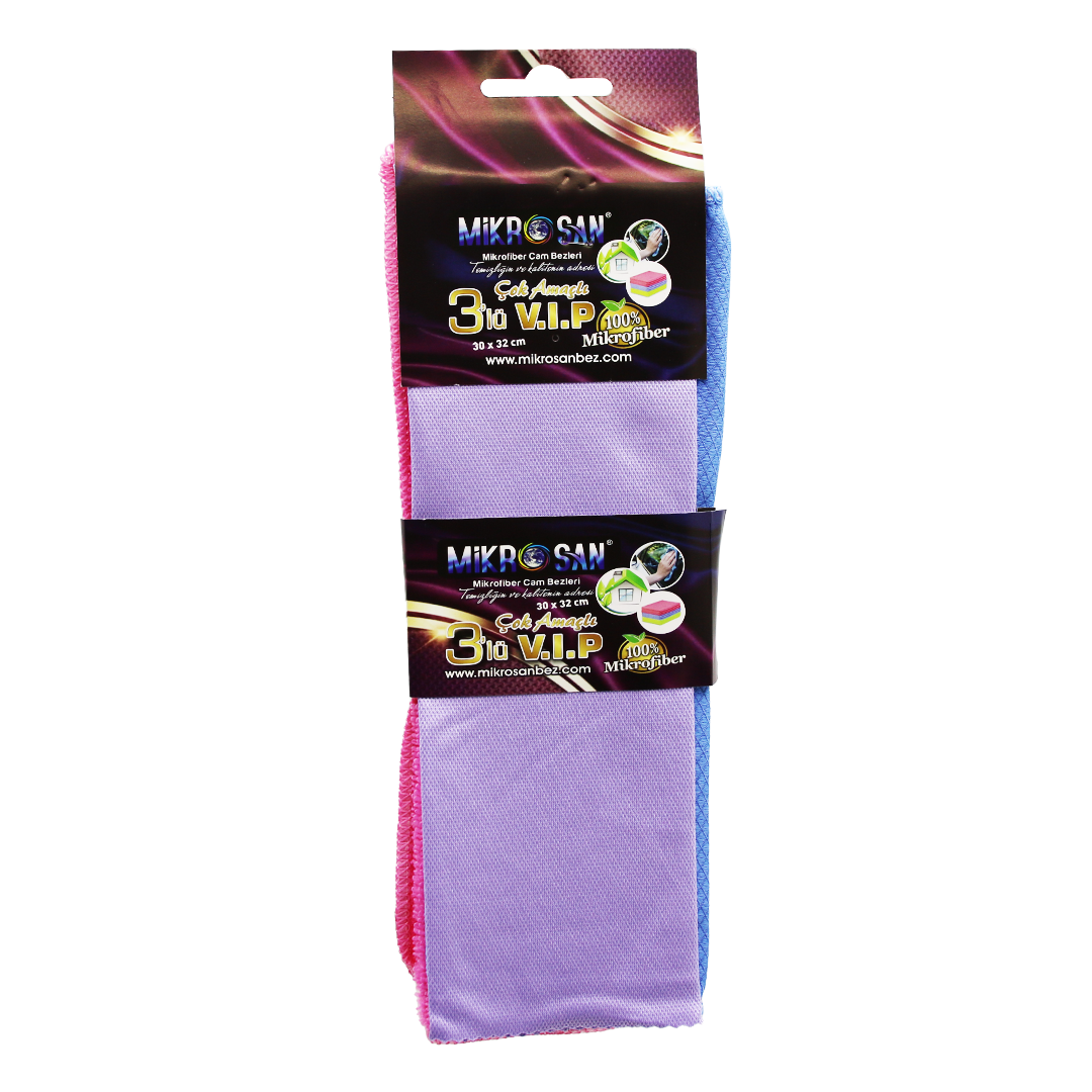 3LÜ - VİP SET MİKROFİBER BEZ 30X32CM. (4741)