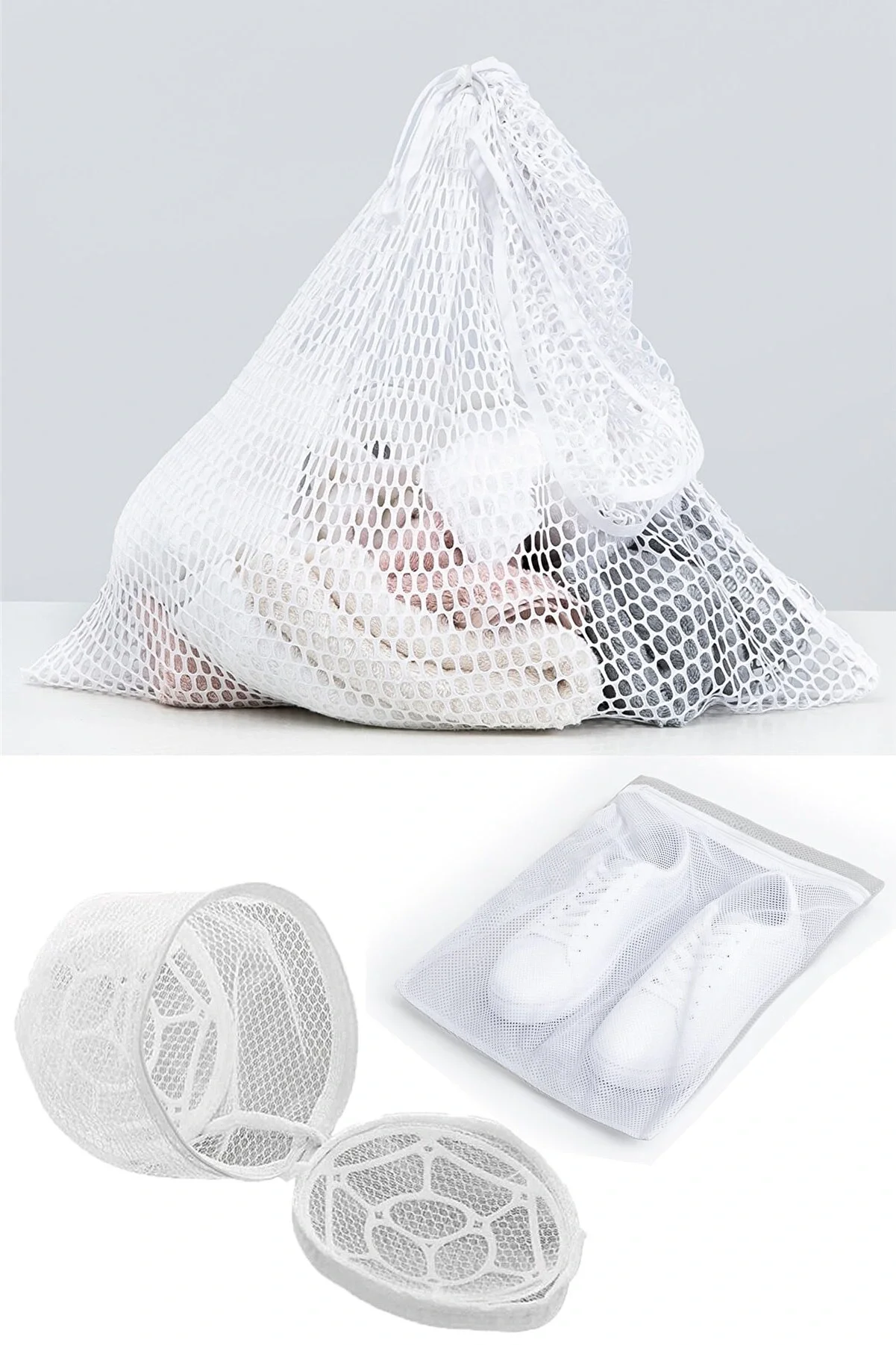 3lü Yıkama File Seti - Ayakkabı Filesi-plastik Aparatlı Sütyen Yı 3lü Yıkama File Seti - Ayakkabı Filesi-plastik Aparatlı Sütyen Yı