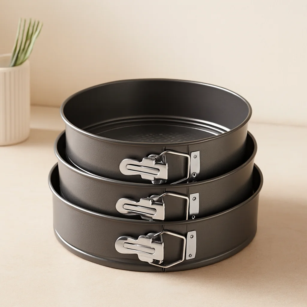3'lü Yuvarlak Metal Kelepçeli Kek Kalıp Seti 24-26-28 cm Fiyatı, Yorumları ve Özellikleri