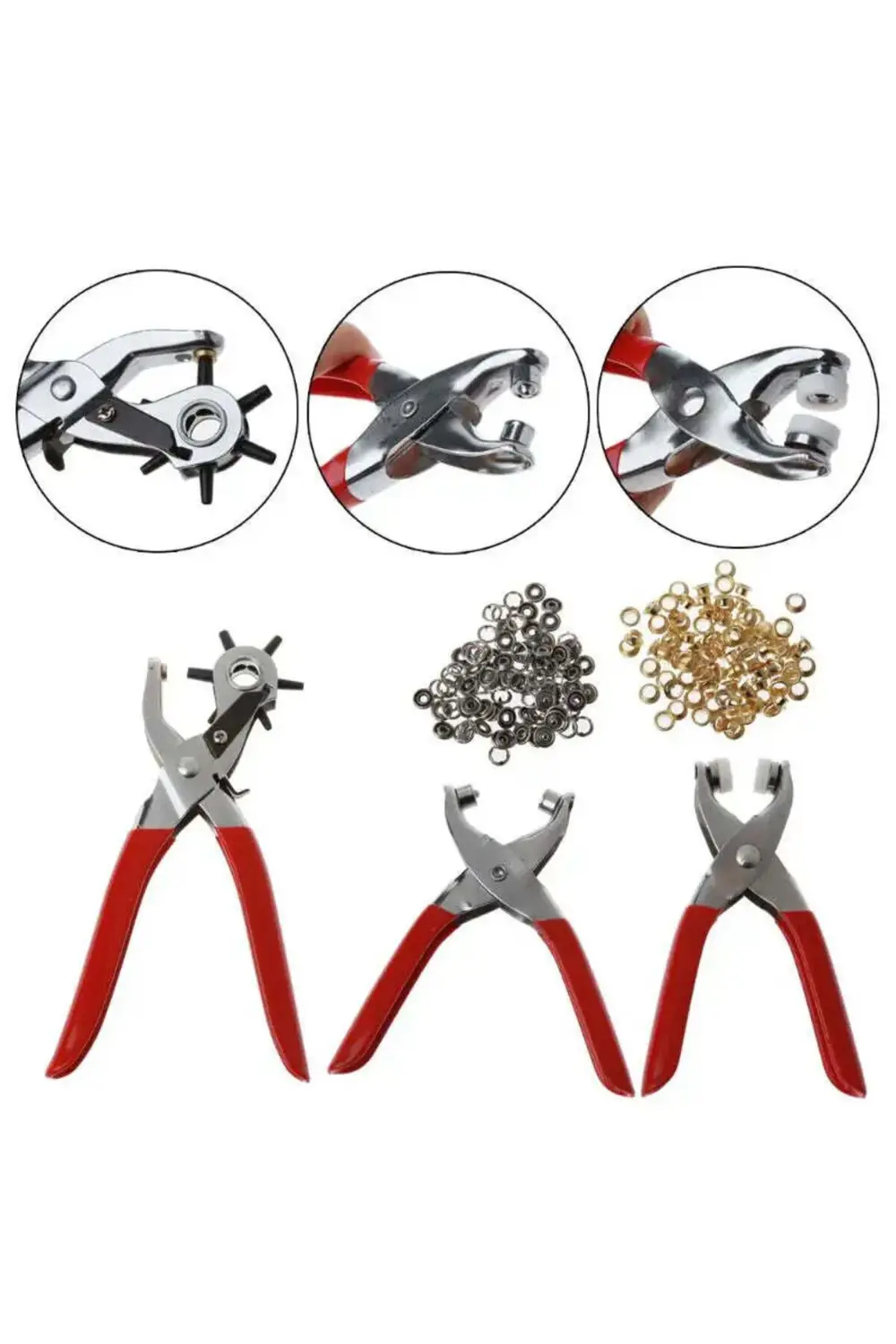 Tuhafiyecimiz 3'Lü Zımba, Çıtçıt, Kuşgözü Pense Seti - Malzemeyle Beraber. (25 Tuhafiyecimiz 3'Lü Zımba, Çıtçıt, Kuşgözü Pense Seti - Malzemeyle Beraber. (25