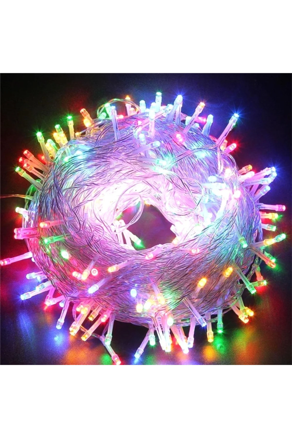 3m 20 LED RGB - 2 Kademeli Şeffaf Kablo