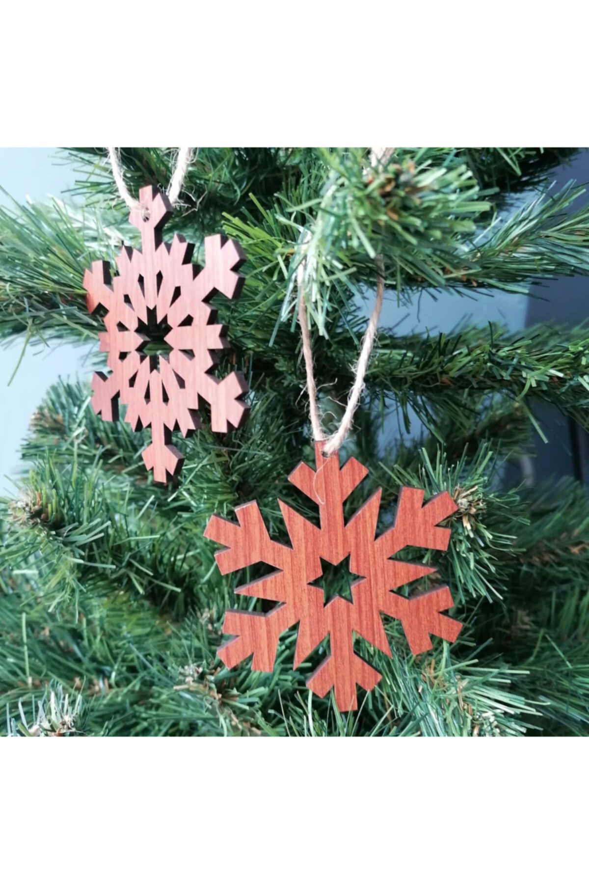 Leylaser 3Mm Ahşap Kahverengi Mdf Kar Taneleri 6Lı