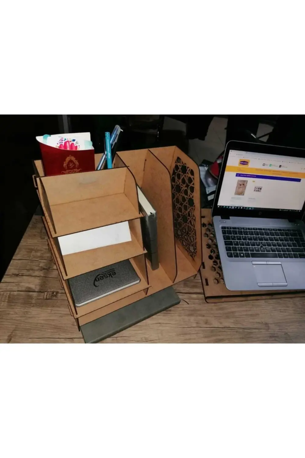 3mm Ahşap Mdf Masaüstü Organizer