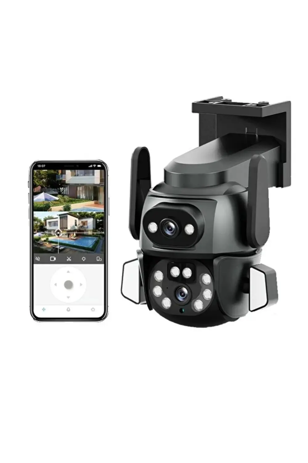 3MP + 3MP Wi-Fi IP TF Kart Girişli Optik Zoom Kamera