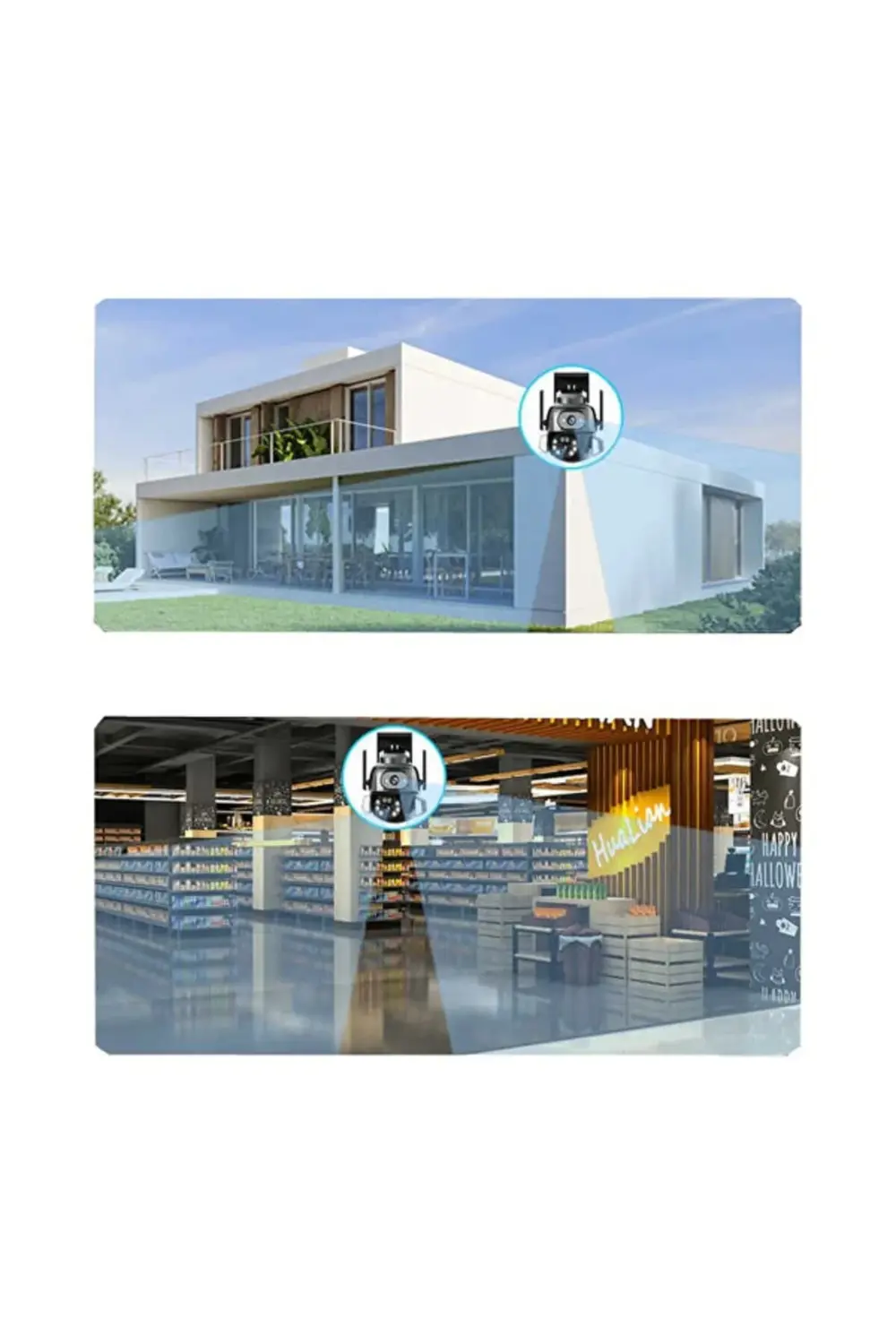 3MP + 3MP Wi-Fi IP TF Kart Girişli Optik Zoom Kamera