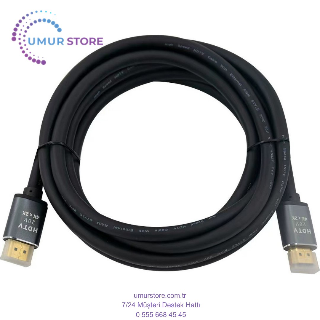 3mt 4K 60HZ HDMI 2.0 - Ethernet 18 Gbps Metal Başlık HDMI Kablo 3mt 4K 60HZ HDMI 2.0 - Ethernet 18 Gbps Metal Başlık HDMI Kablo