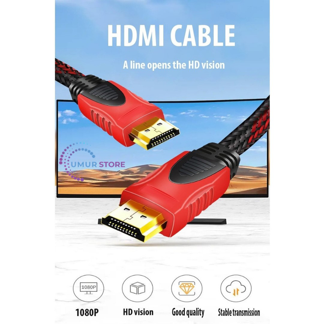 3mt Üç 3 Metre Sargılı HDMI Kablo Full Hd 1080 3D 4K 2160P Kalite
